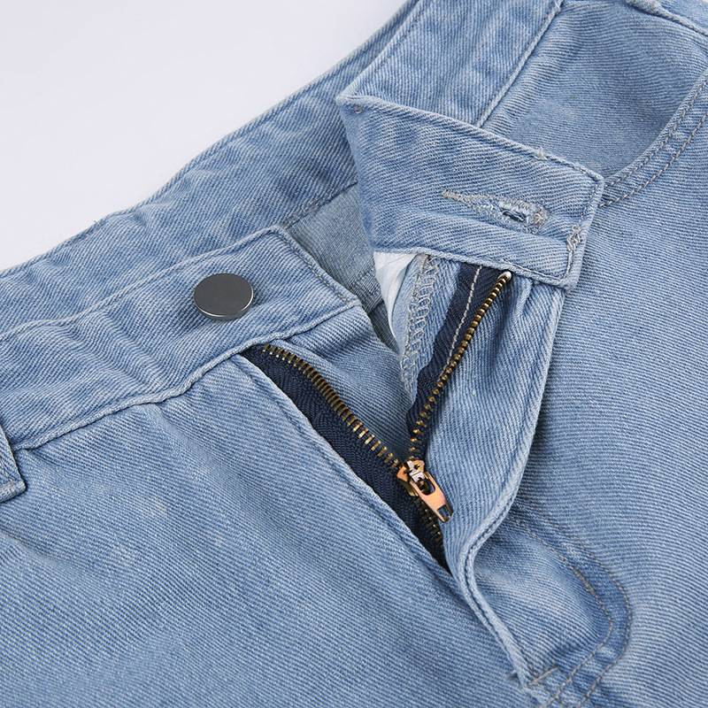 Vintage Wide Leg Denim Cargo Pants for Women